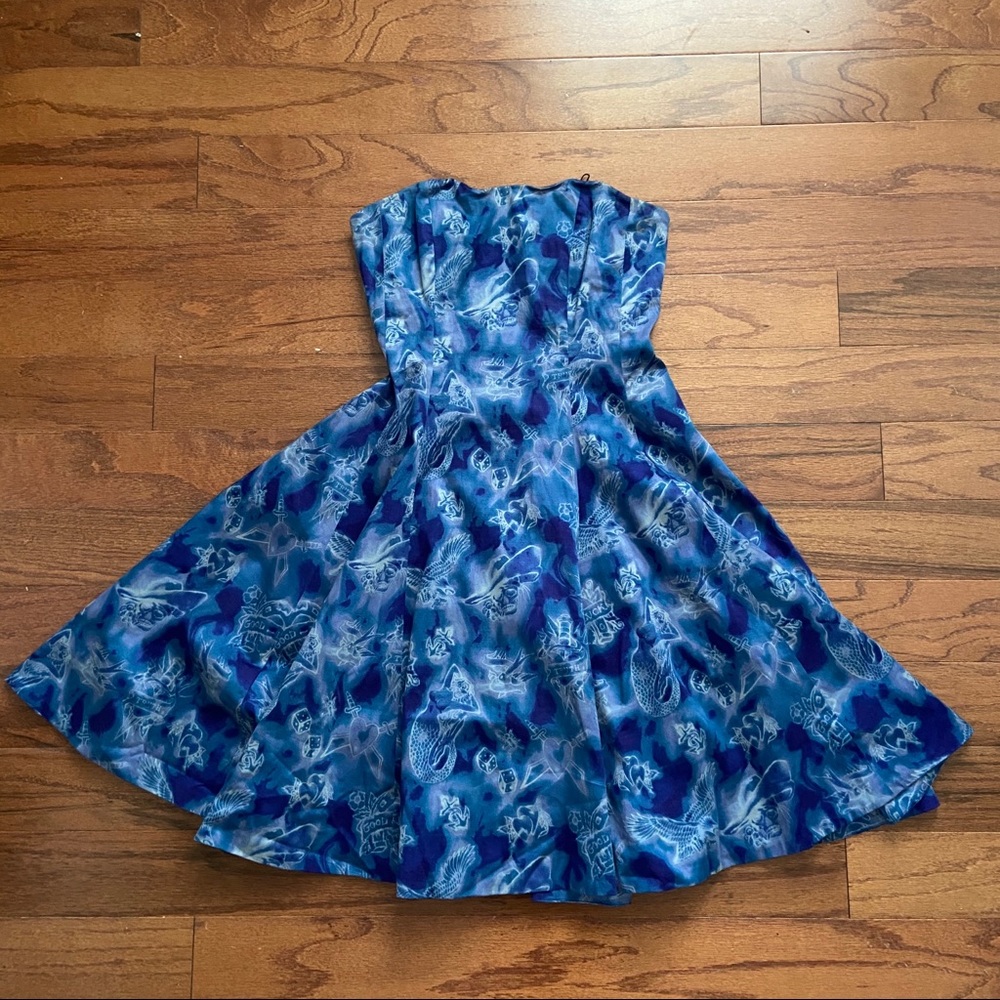 Alexander McQueen x Target blue tattoo dress